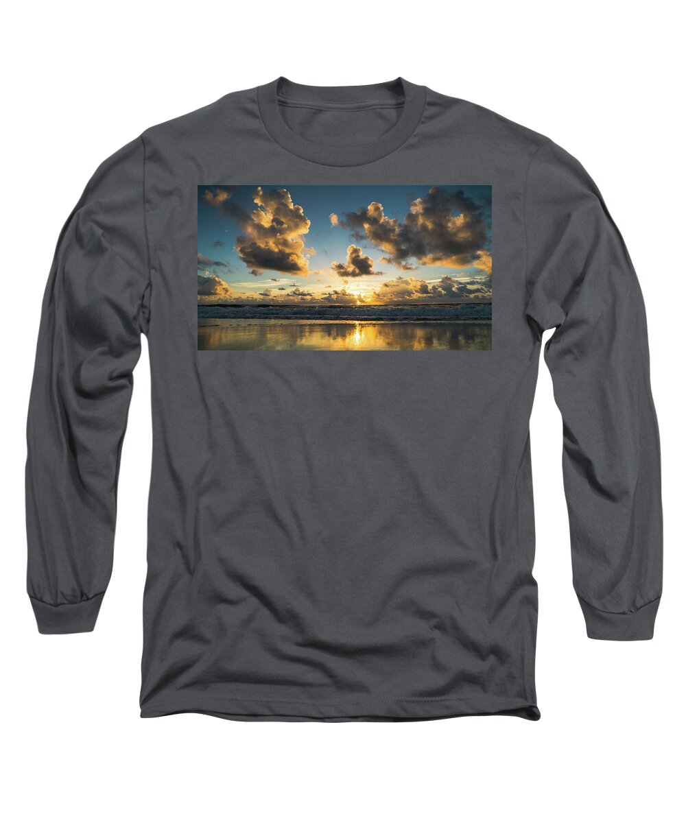 Florida Long Sleeve T-Shirt featuring the photograph Sunrise Gold Delray Beach Florida by Lawrence S Richardson Jr