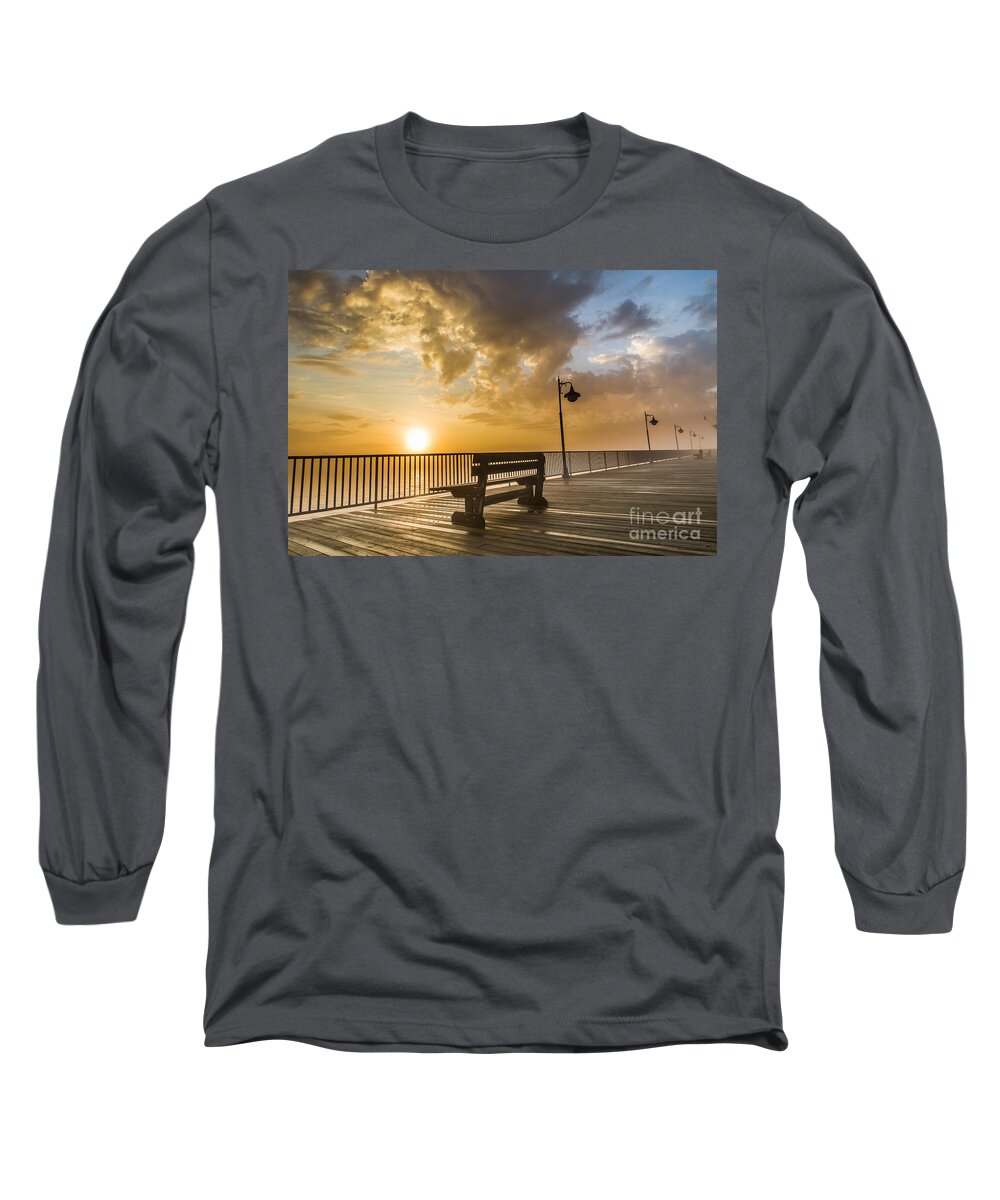 Sault Ste. Marie Long Sleeve T-Shirt featuring the photograph Sunrise On The St. Mary's River 8901 by Norris Seward