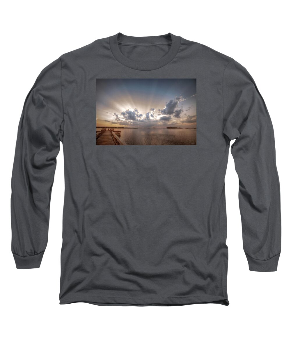 Sunset Print Long Sleeve T-Shirt featuring the digital art Sunset Aftermath by Phil Mancuso