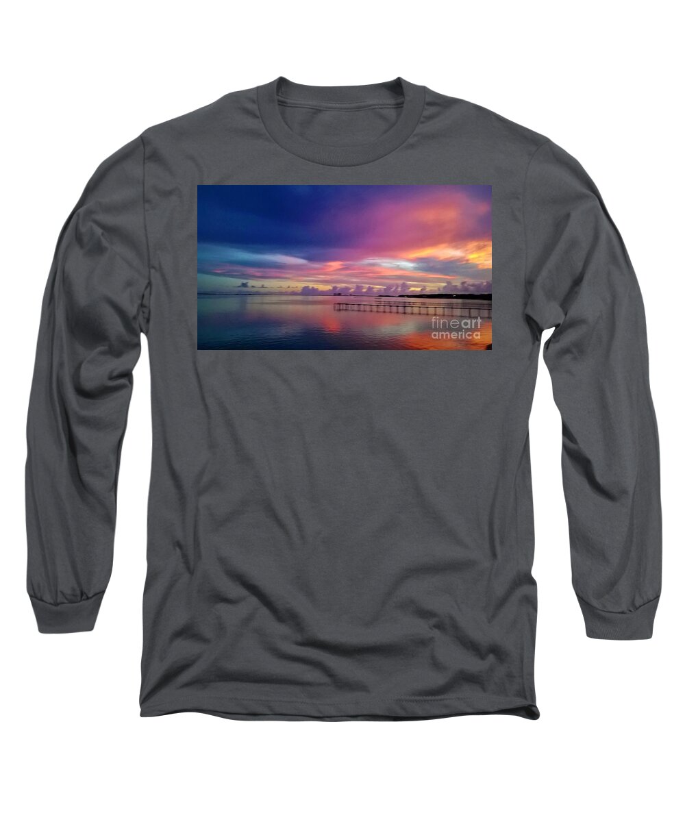 Beach Sunset Florida Long Sleeve T-Shirt featuring the photograph Sunset at my Place by James and Donna Daugherty