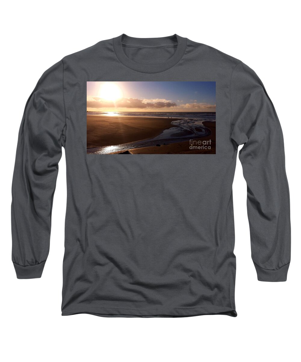 Sunset Long Sleeve T-Shirt featuring the photograph Sunset - Bastendorff Beach by Lani Richmond Elvenia