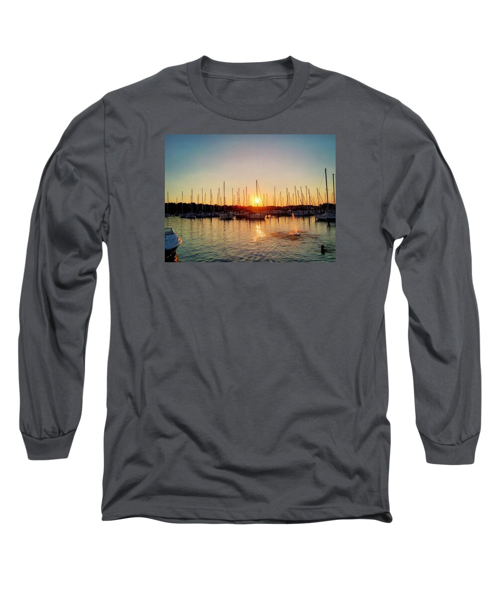 Sunset Long Sleeve T-Shirt featuring the photograph Sunset Cove 2015 by Chris Montcalmo