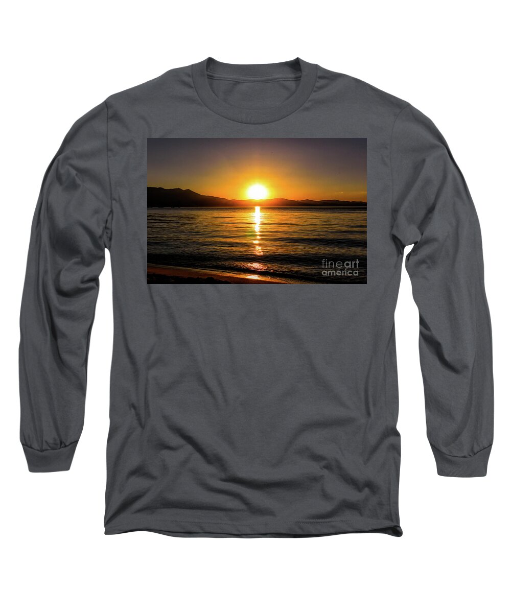 Alpine Long Sleeve T-Shirt featuring the photograph Sunset Lake 1 by Joe Lach