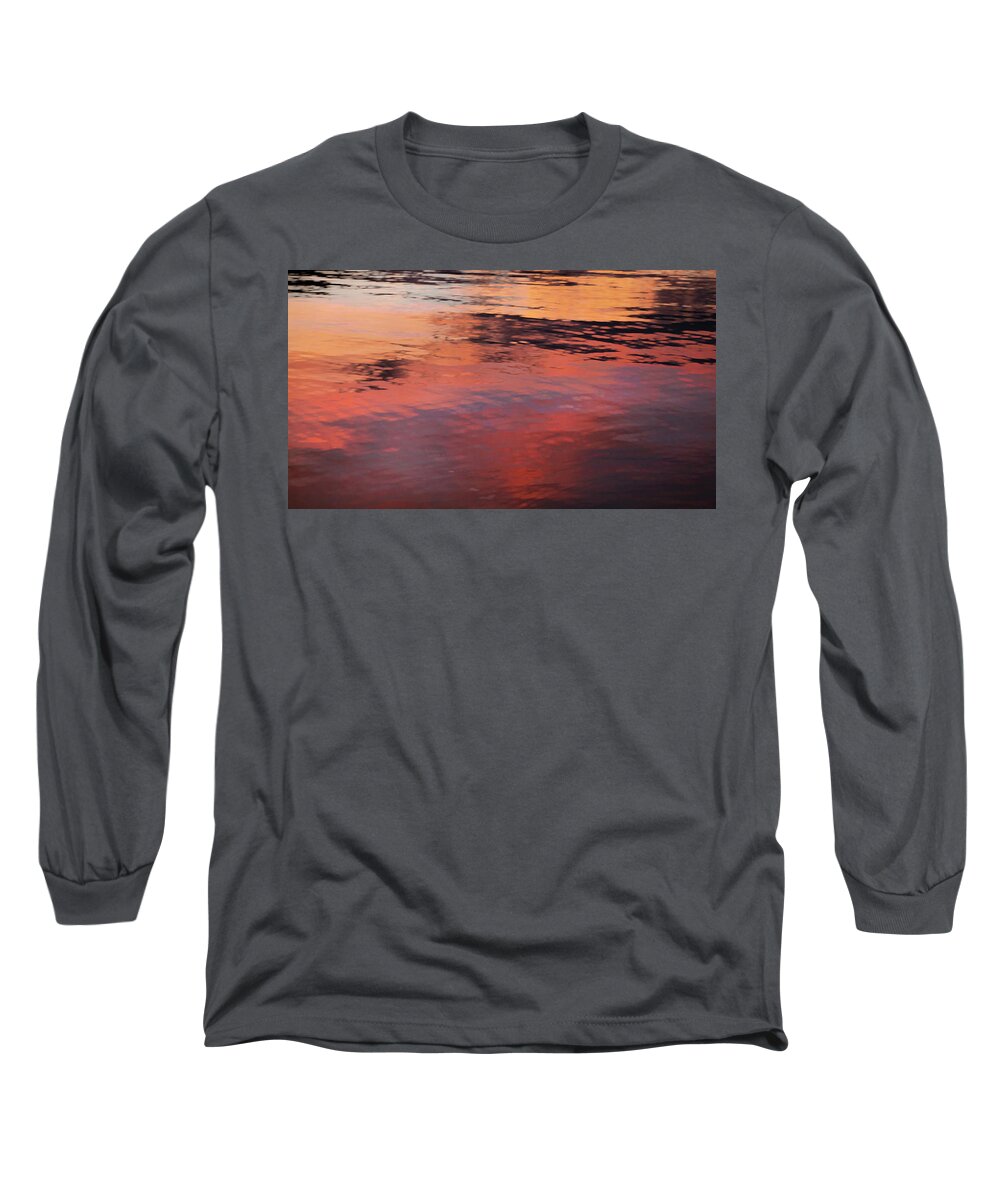 Theresa Tahara Long Sleeve T-Shirt featuring the photograph Sunset On Water by Theresa Tahara
