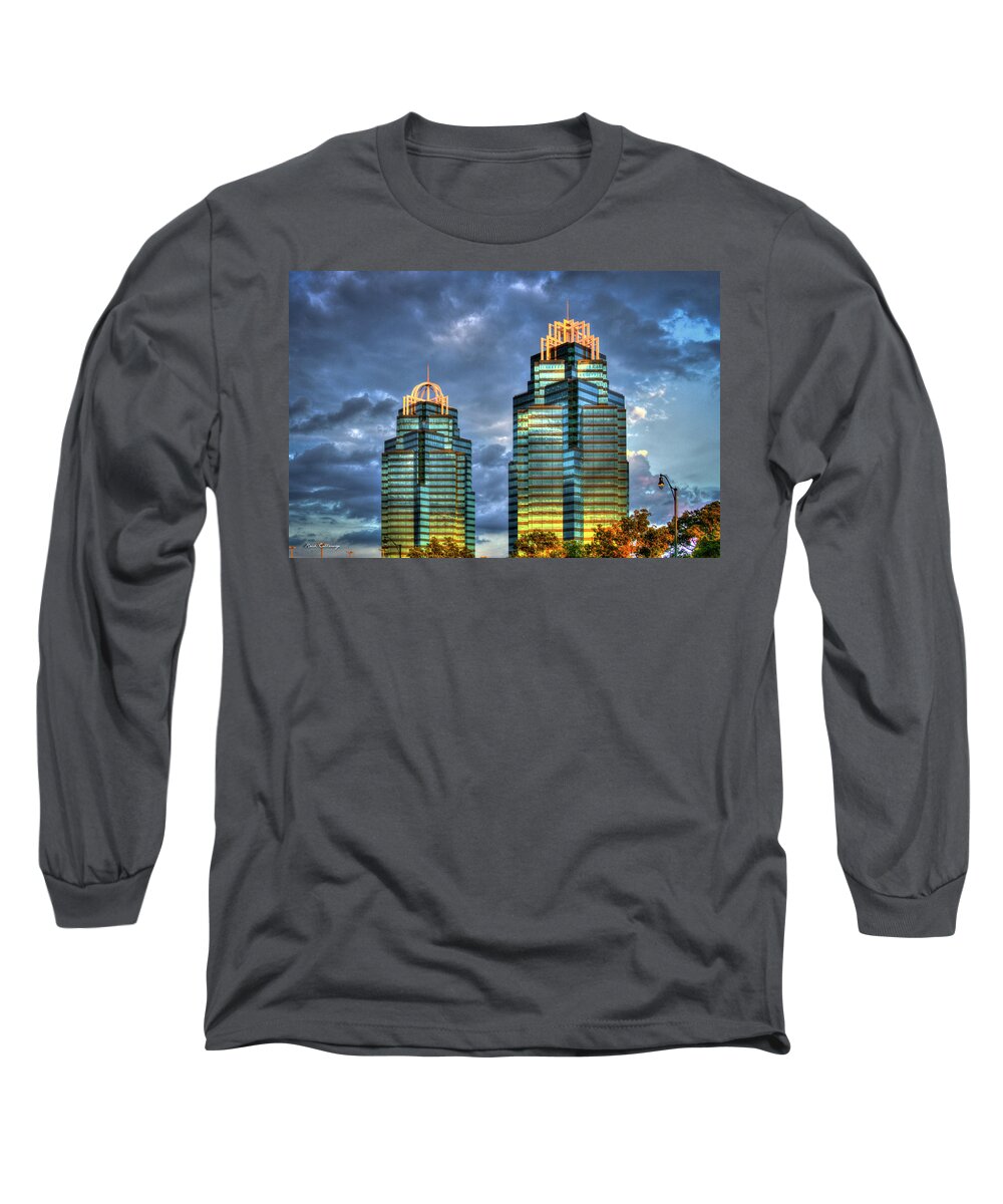 Reid Callaway King And Queen Buildings Images Long Sleeve T-Shirt featuring the photograph Sunset Royalty King and Queen Concourse Buildings Architectural Art by Reid Callaway