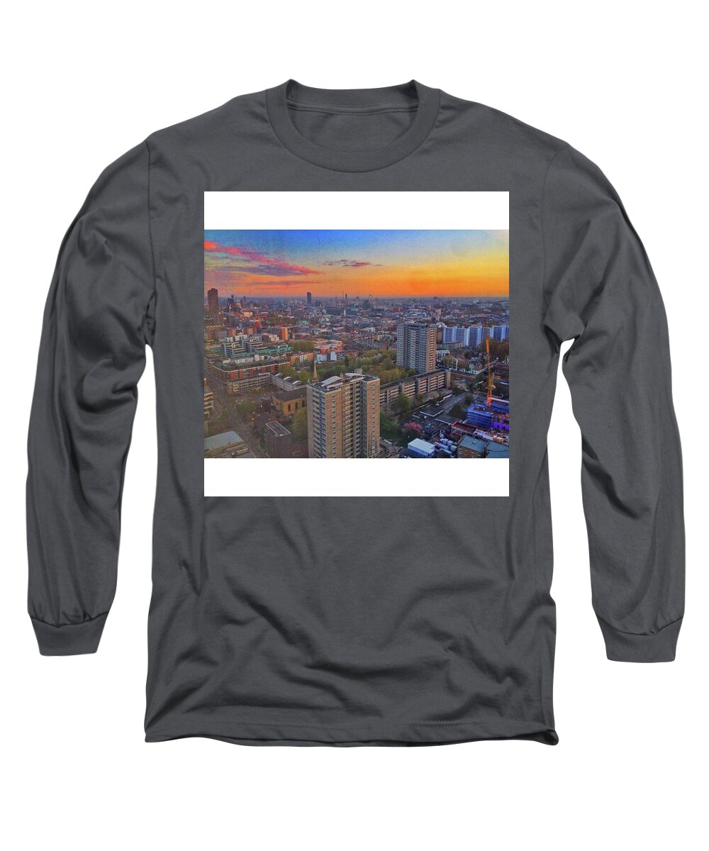 38thfloor Long Sleeve T-Shirt featuring the photograph #sunset #skyscraper #38 #38thfloor by Tai Lacroix