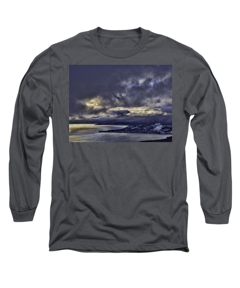 Lake Tahoe Sunset Long Sleeve T-Shirt featuring the photograph Sunset Storm Light by Martin Gollery