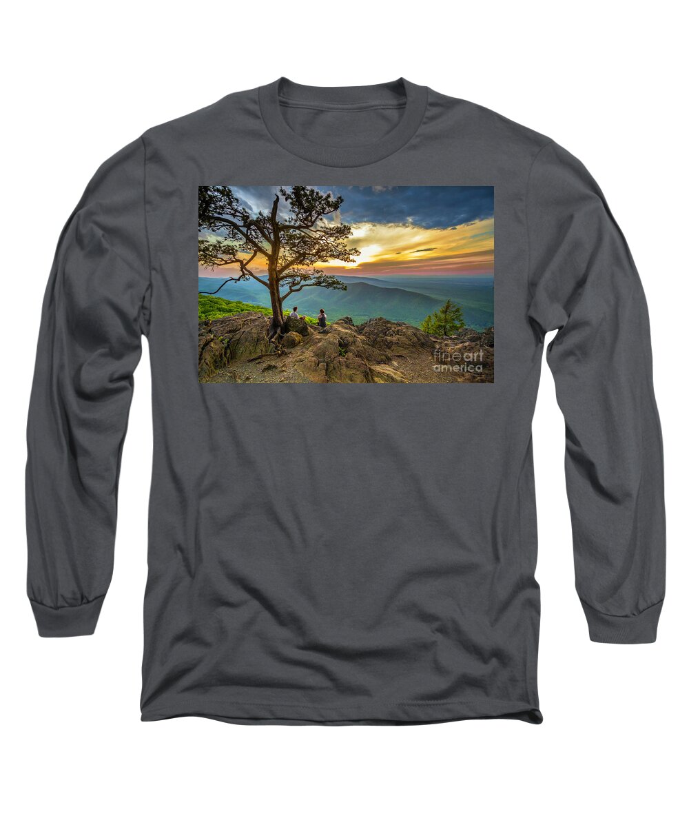 Sunset Long Sleeve T-Shirt featuring the photograph Sunset View at Ravens Roost by Karen Jorstad