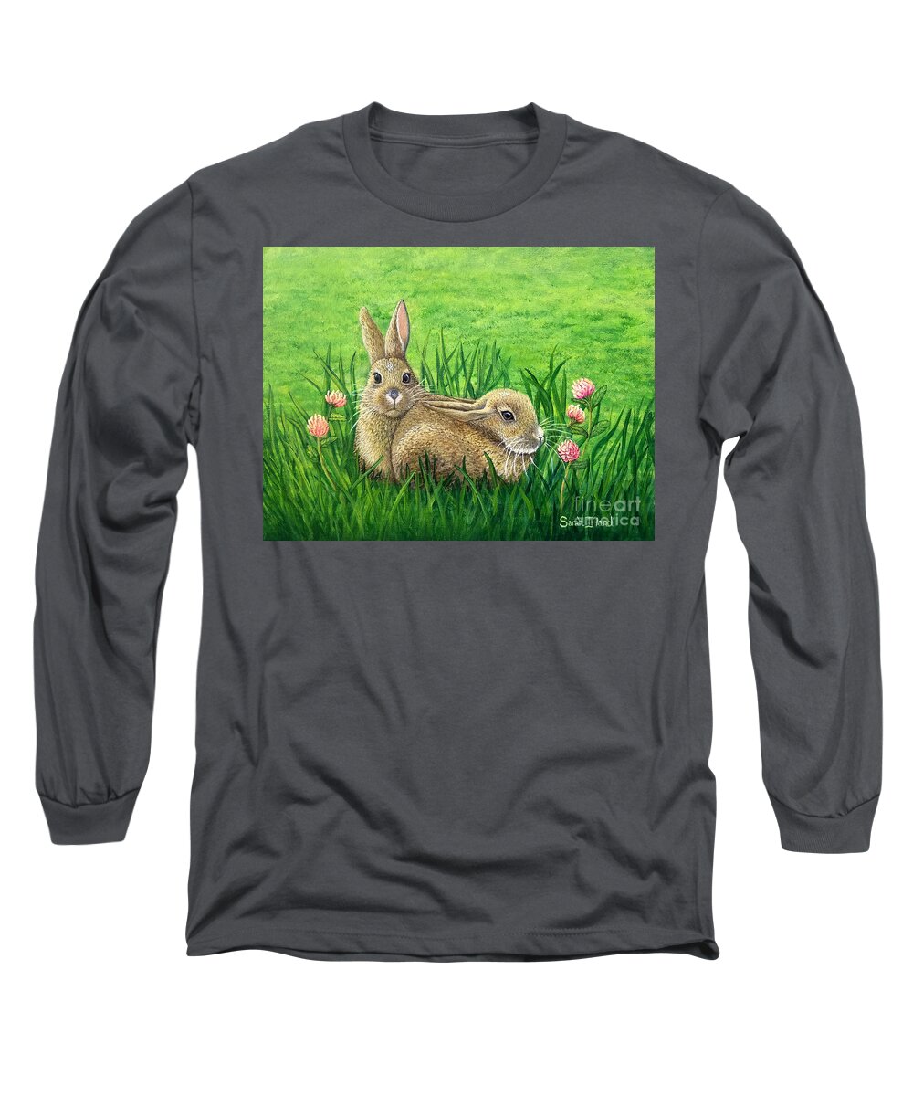 Surprised Long Sleeve T-Shirt featuring the painting Surprised by Sarah Irland