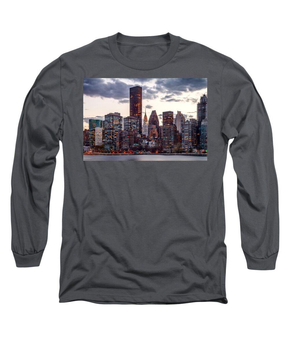 Chrysler Building Long Sleeve T-Shirt featuring the photograph Surrounded By The City by Az Jackson