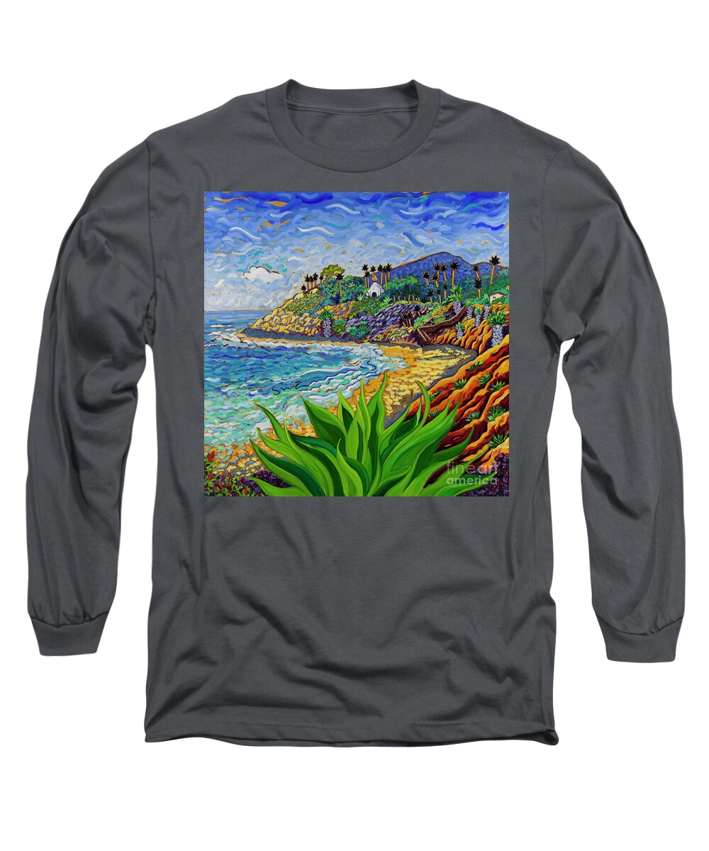 Seascape Long Sleeve T-Shirt featuring the painting Swamis Agave Max by Cathy Carey