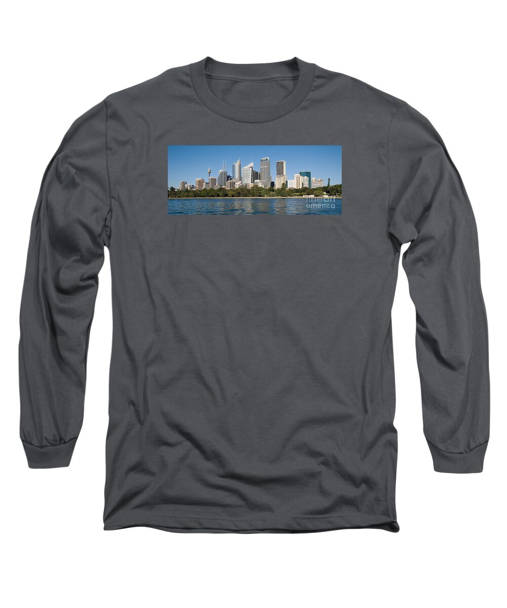 Landscape Long Sleeve T-Shirt featuring the photograph Sydney Commercial Skyline3. by Geoff Childs