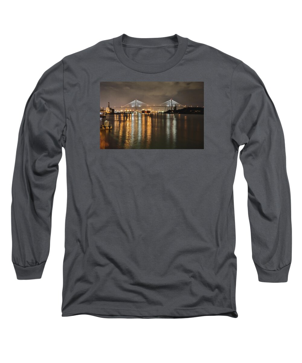 Talmadge Memorial Bridge Long Sleeve T-Shirt featuring the photograph Talmadge Memorial Bridge by Jimmy McDonald