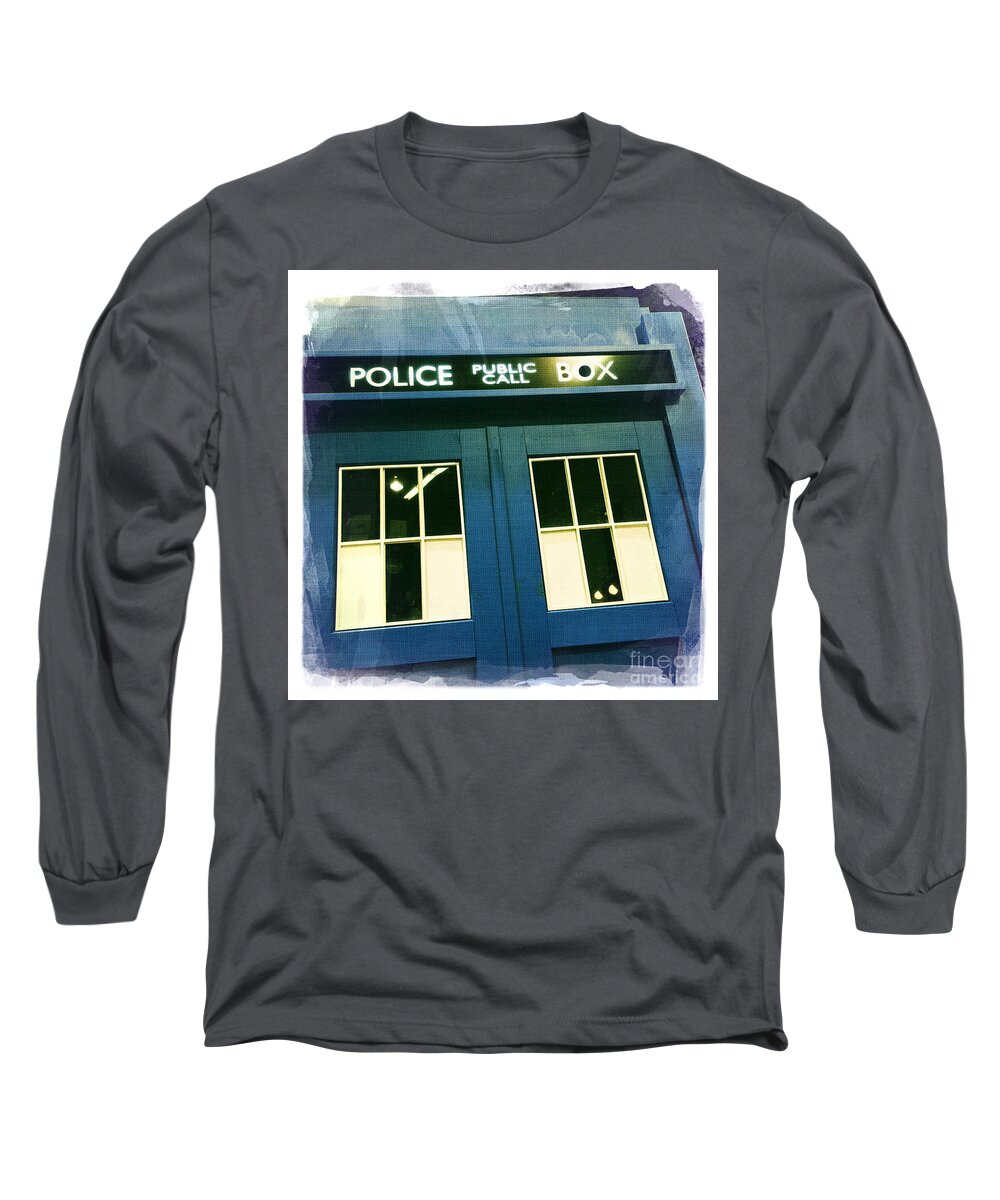 Tardis Dr Who Long Sleeve T-Shirt featuring the photograph Tardis Dr Who by Nina Prommer