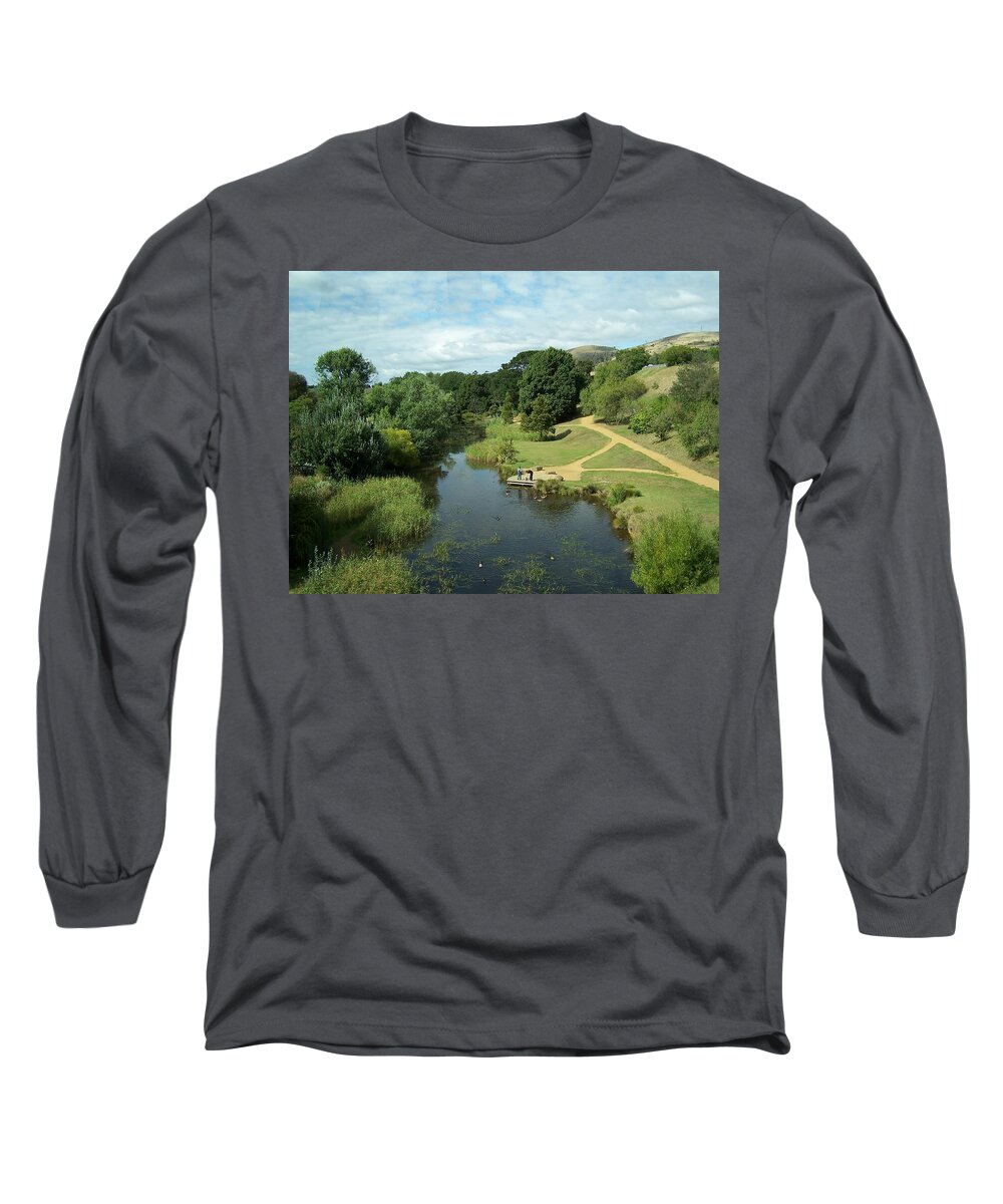 Green Long Sleeve T-Shirt featuring the photograph Tasmanian Landscape by Constance Drescher