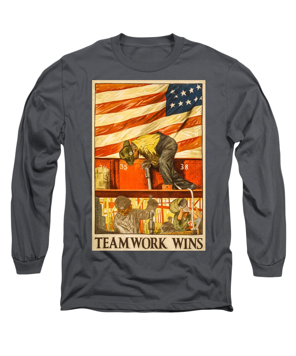 4th Of July Long Sleeve T-Shirt featuring the digital art Teamwork Wins by David Letts