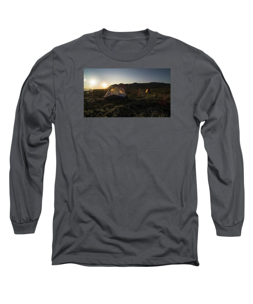 Alaska Long Sleeve T-Shirt featuring the photograph Tenting in the Midnight Sun by Ian Johnson