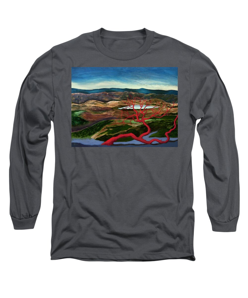 Oil On Canvas Long Sleeve T-Shirt featuring the painting Tess' World by Vera Smith