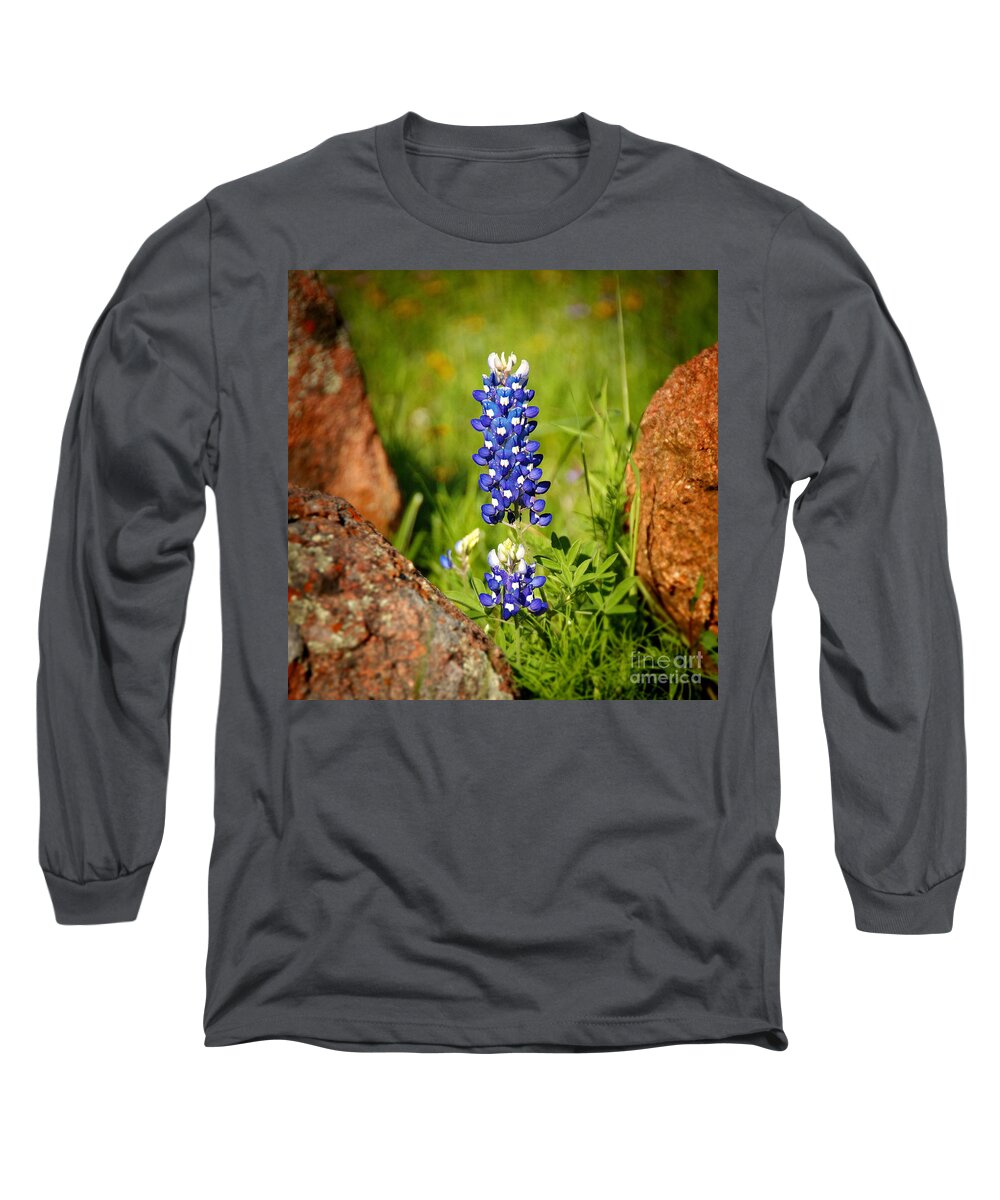 Landscape Long Sleeve T-Shirt featuring the photograph Texas Bluebonnet by Jon Holiday
