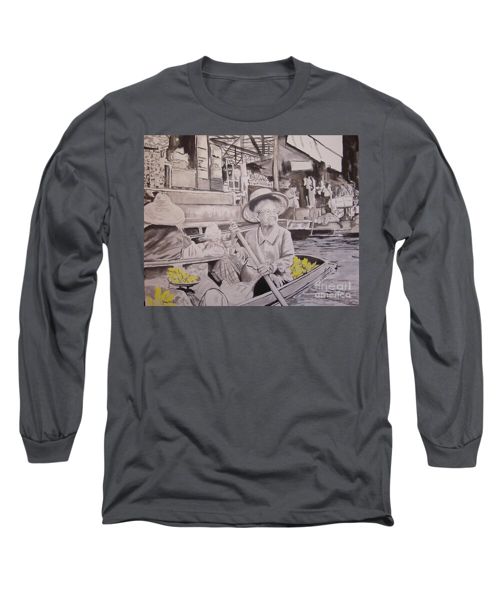 Thailand Long Sleeve T-Shirt featuring the painting Thai Sunshine by Stuart Engel