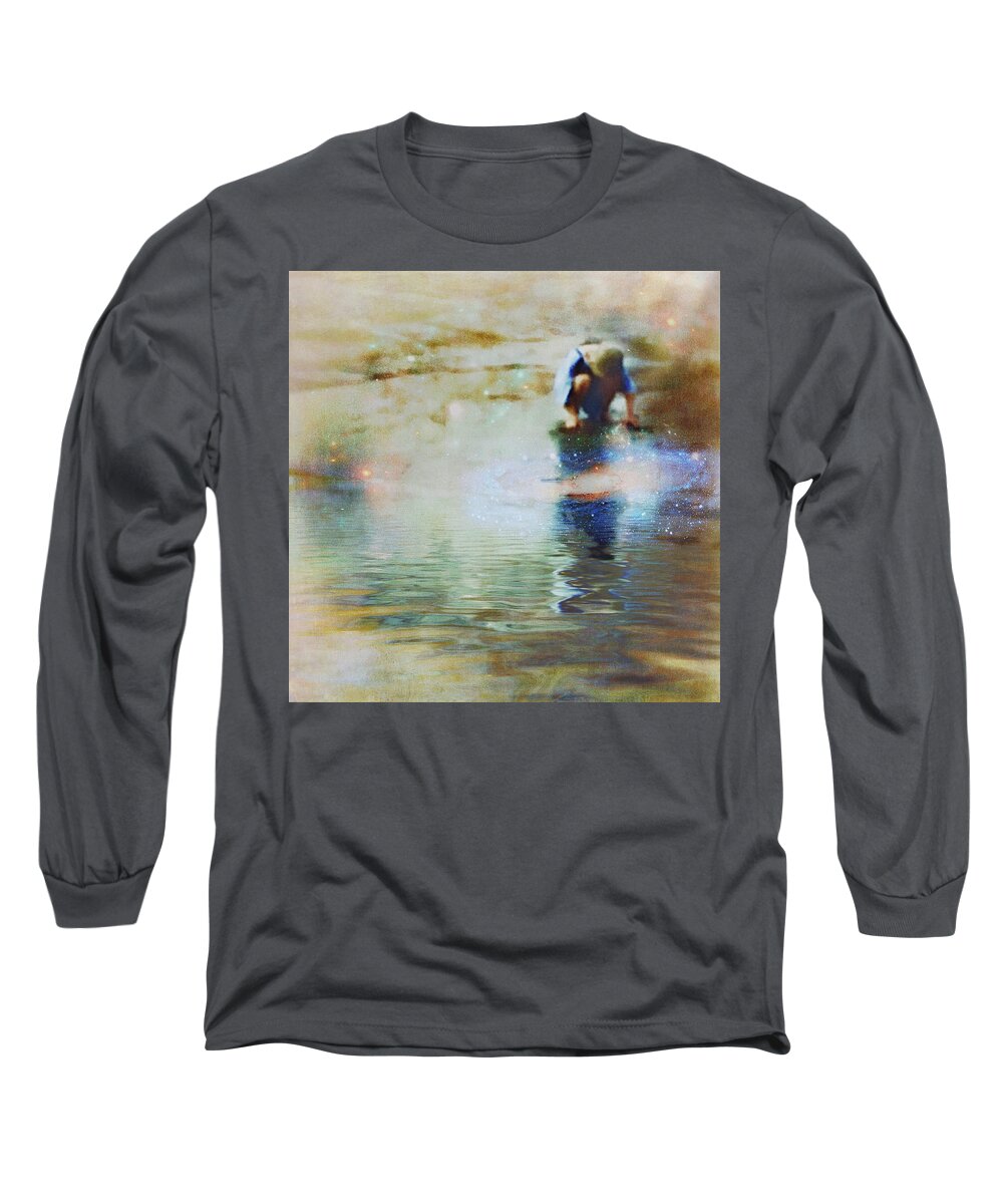Digital Art Long Sleeve T-Shirt featuring the digital art The Artist as a Boy by Melissa D Johnston