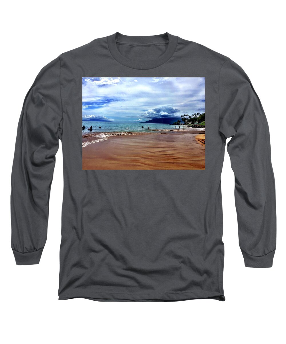 Maui Long Sleeve T-Shirt featuring the photograph The Beach by Michael Albright