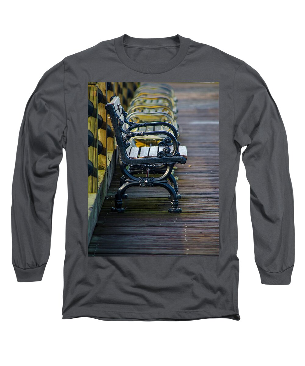 Bench Long Sleeve T-Shirt featuring the photograph The Bench by Mary Hahn Ward