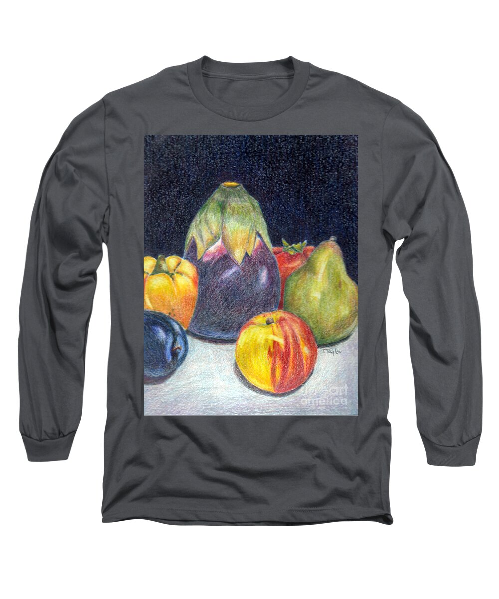 Colored Pencil Long Sleeve T-Shirt featuring the drawing The Best of Summer by Terry Taylor