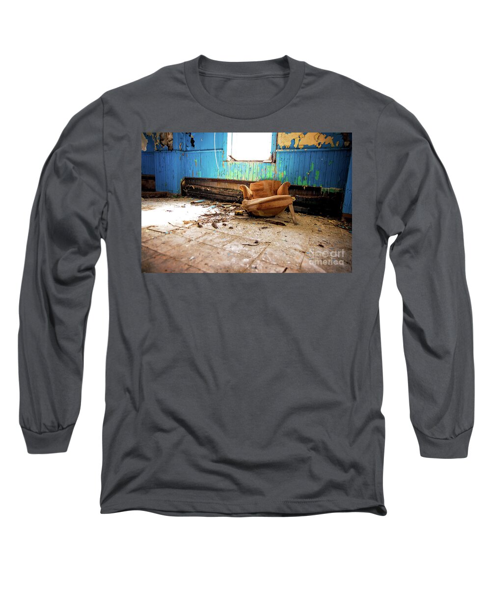 Traverse City State Hospital Long Sleeve T-Shirt featuring the photograph The Chair by Randall Cogle
