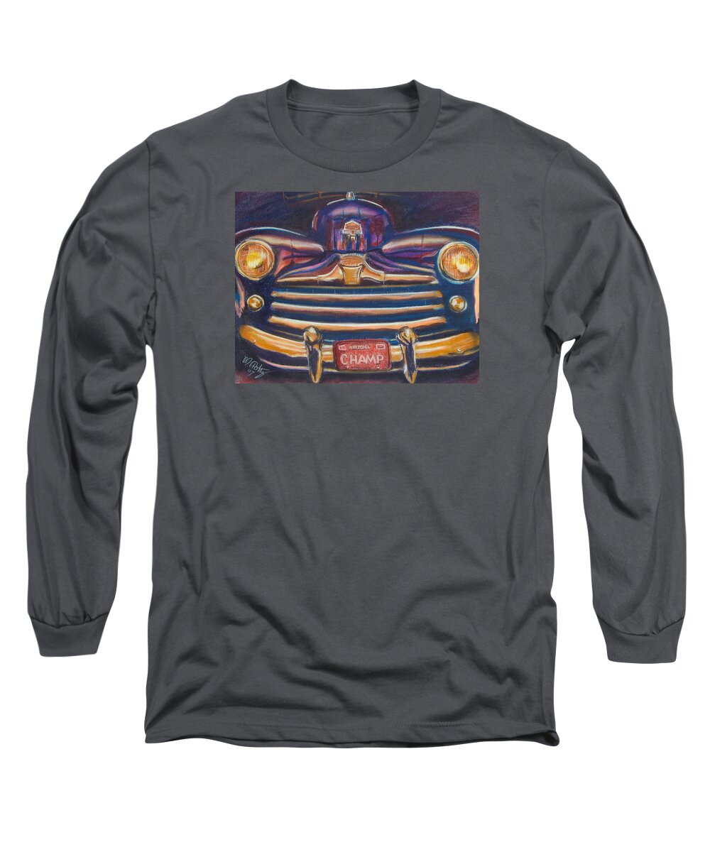 Cars Long Sleeve T-Shirt featuring the painting The Champ by Michael Foltz