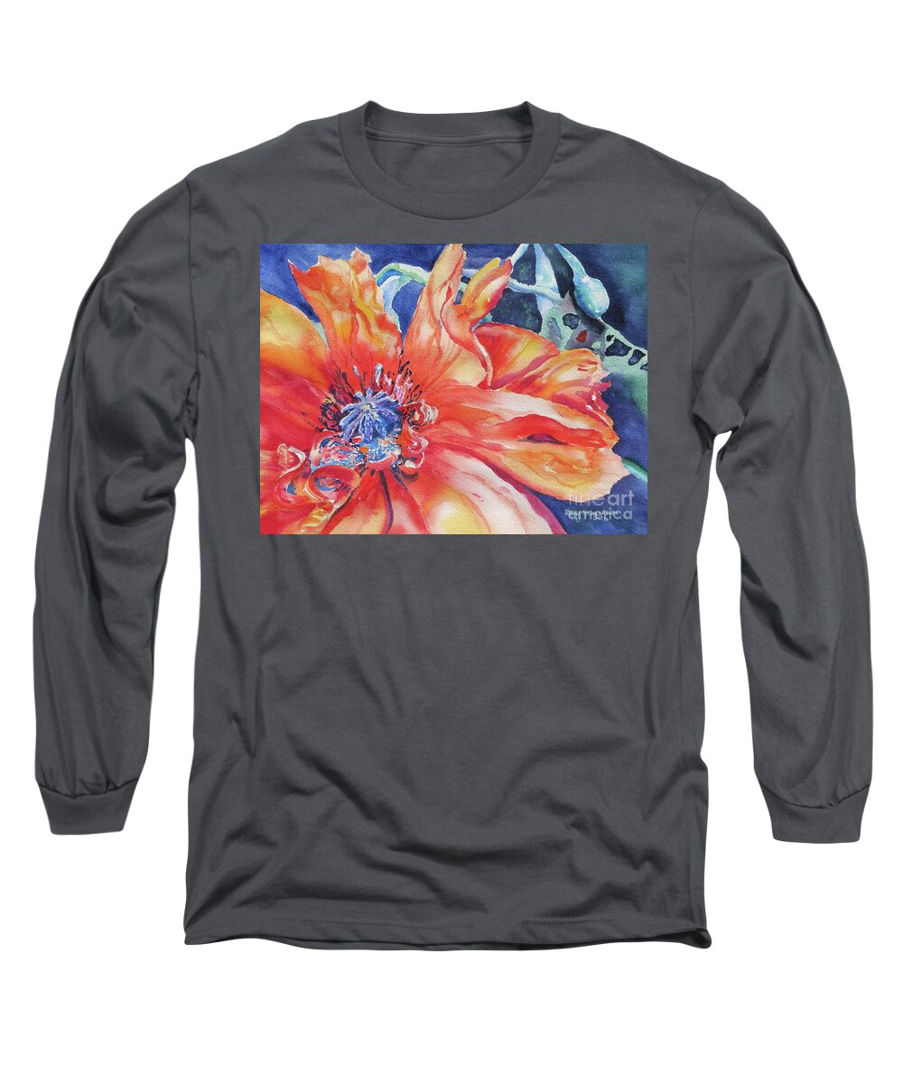 Flower Long Sleeve T-Shirt featuring the painting The Dance by Mary Haley-Rocks