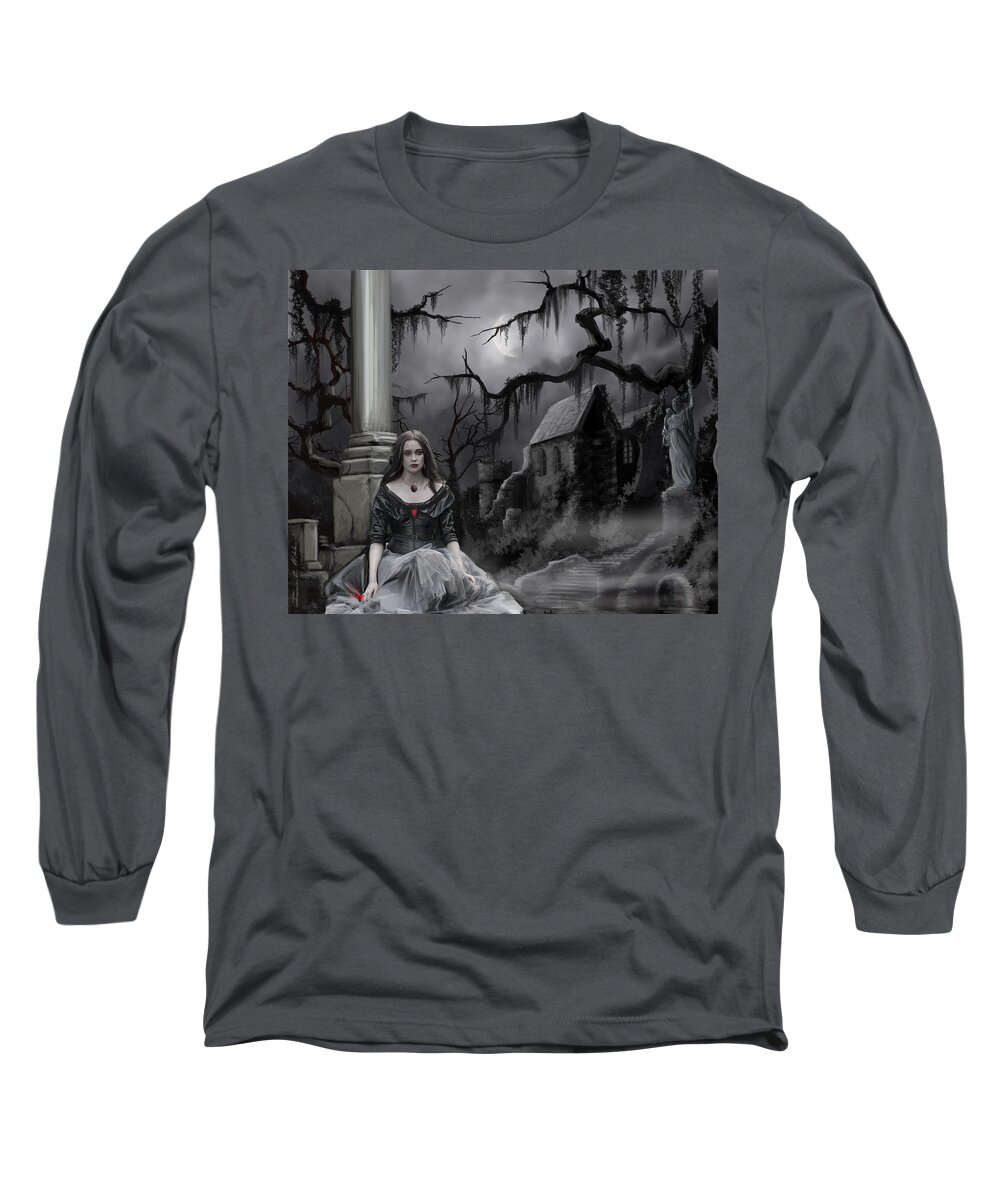Copyright 2015 Long Sleeve T-Shirt featuring the painting The Dark Caster Awaits by James Hill