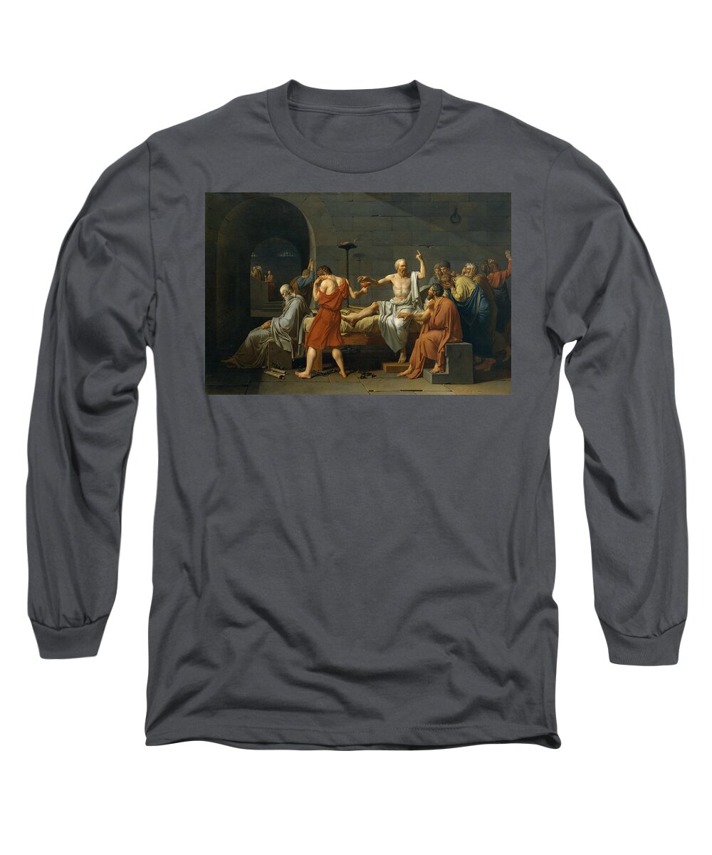 19th Century Art Long Sleeve T-Shirt featuring the painting The Death of Socrates, 1787 by Jacques-Louis David