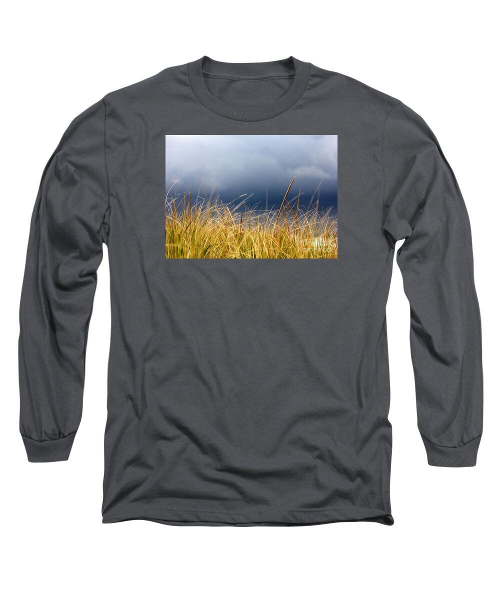 Dune Long Sleeve T-Shirt featuring the photograph The tall grass waves in the wind by Dana DiPasquale