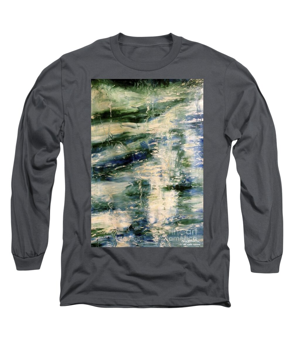 Abstract Landscapes Long Sleeve T-Shirt featuring the painting THE ELEMENTS Water #5 by Laara WilliamSen