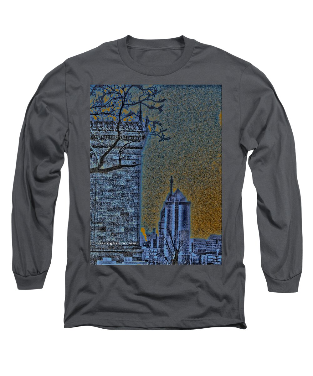 Philadelphia Long Sleeve T-Shirt featuring the digital art The Encroachment Upon Art by Vincent Green
