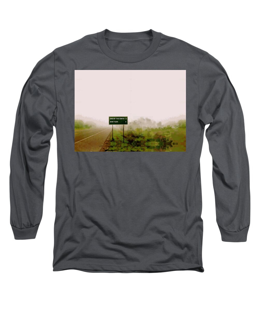 Shattuck Long Sleeve T-Shirt featuring the painting The End of the Earth by Sam Sidders
