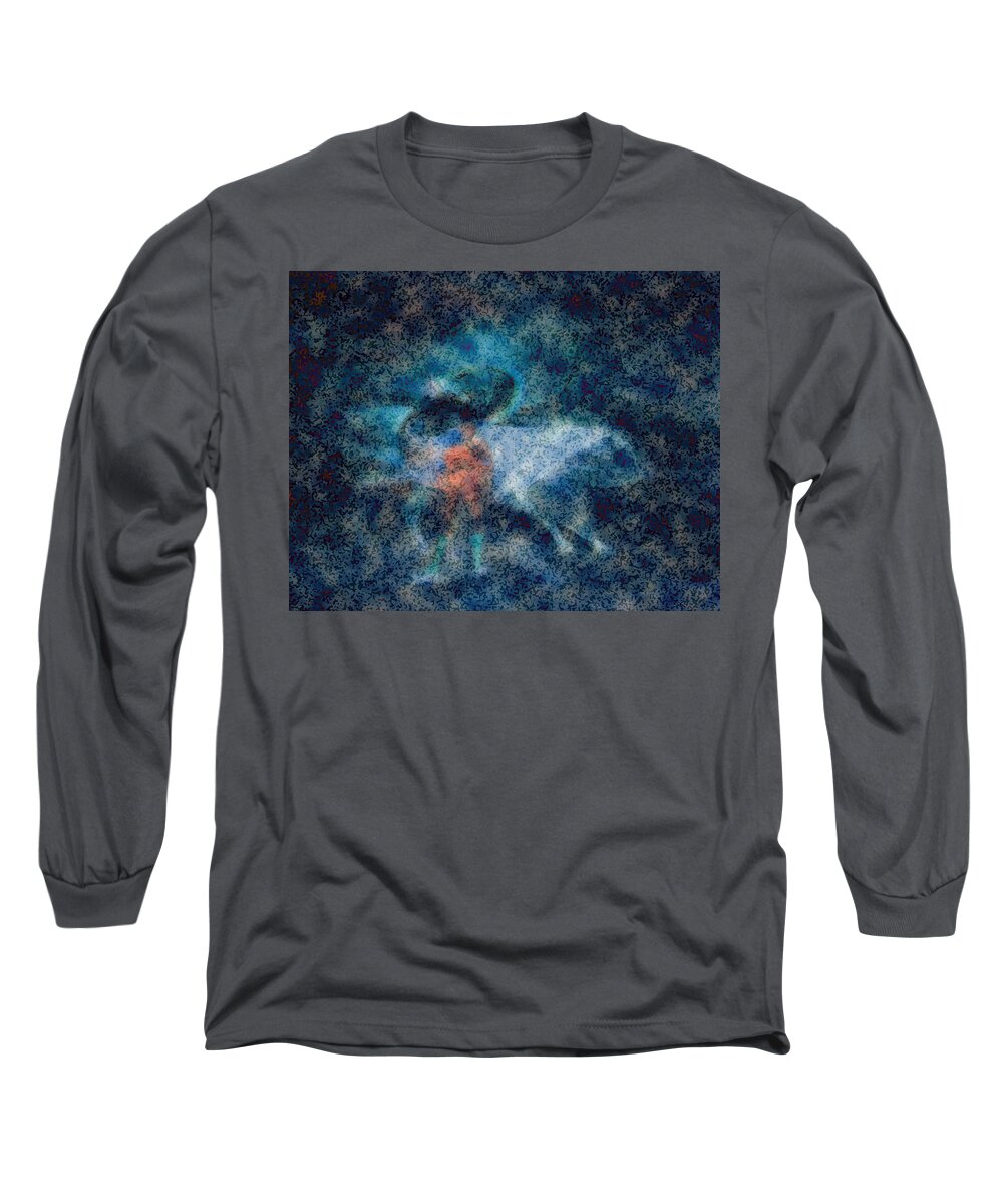 Abstract Long Sleeve T-Shirt featuring the painting The Enigma by Susan Esbensen