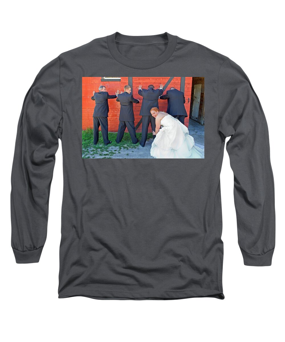 Wedding Long Sleeve T-Shirt featuring the photograph The Frisky Bride by Keith Armstrong