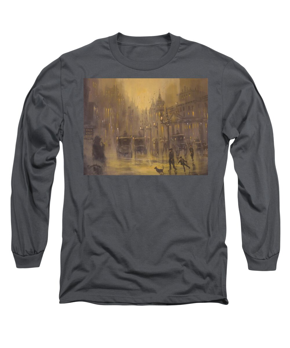 Sherlock Holmes Long Sleeve T-Shirt featuring the painting The Game Is Afoot by Tom Shropshire
