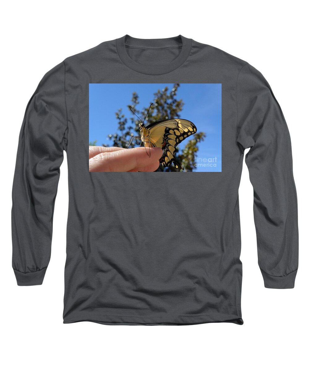 Butterfly Long Sleeve T-Shirt featuring the photograph The Glorious Swallowtail by Leah McPhail