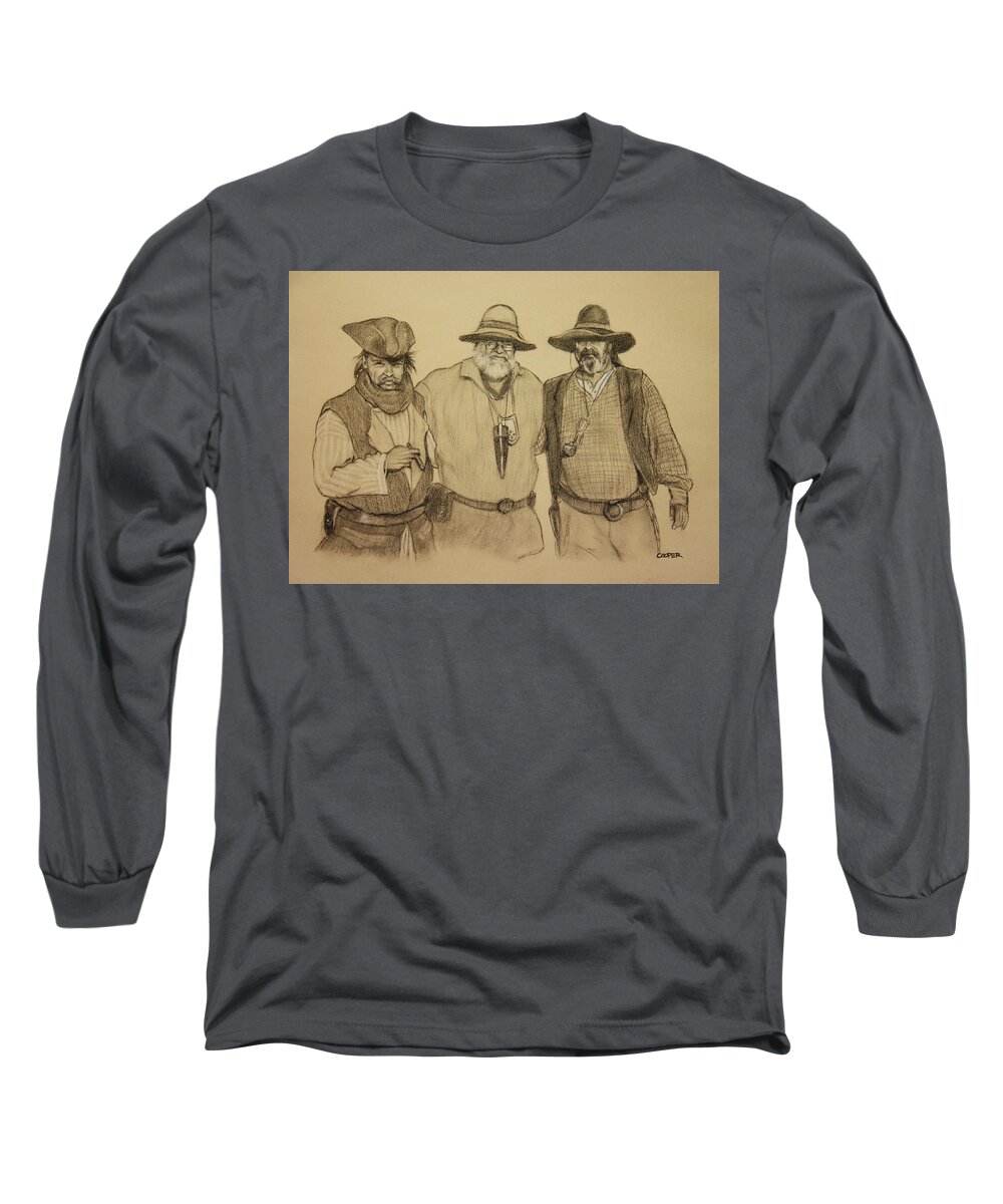 Buckskinners Long Sleeve T-Shirt featuring the drawing The Halloweeners by Todd Cooper