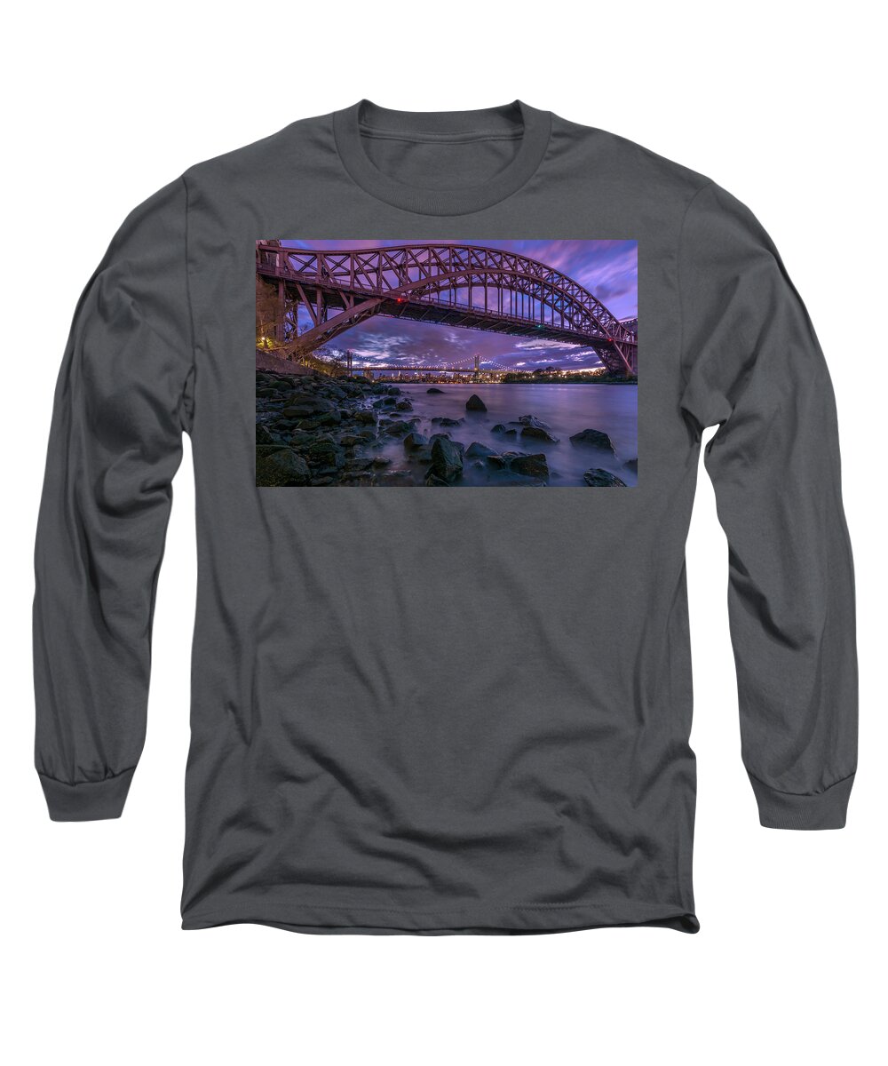 Hell Gate Bridge Long Sleeve T-Shirt featuring the photograph The Hell Gate Bridge by John Randazzo