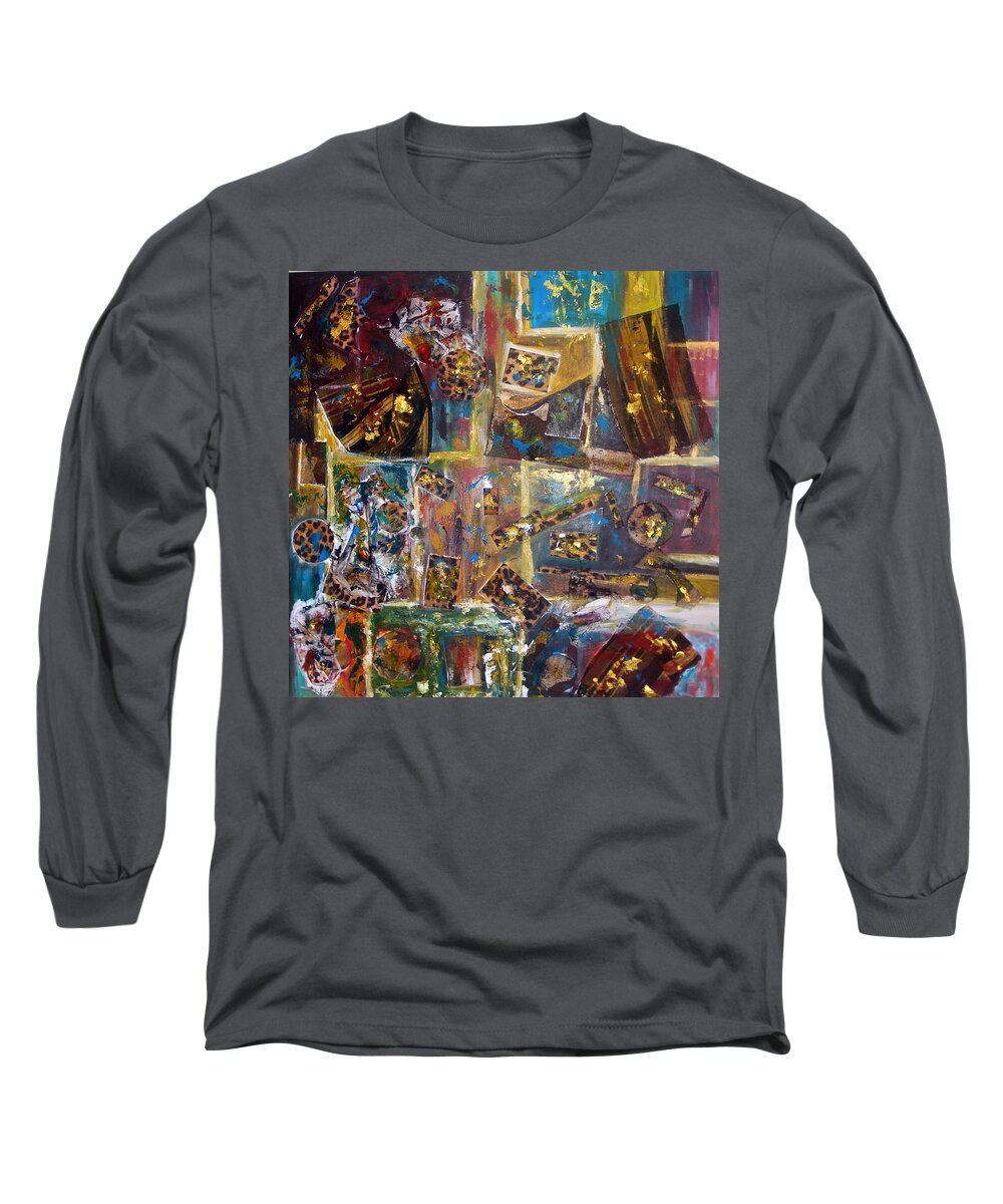 Collage Painting Long Sleeve T-Shirt featuring the painting The Infinite Passion Of Life by Yael VanGruber