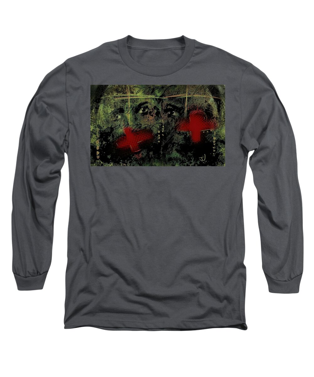 Abstract Long Sleeve T-Shirt featuring the painting The Innocent by Jim Vance