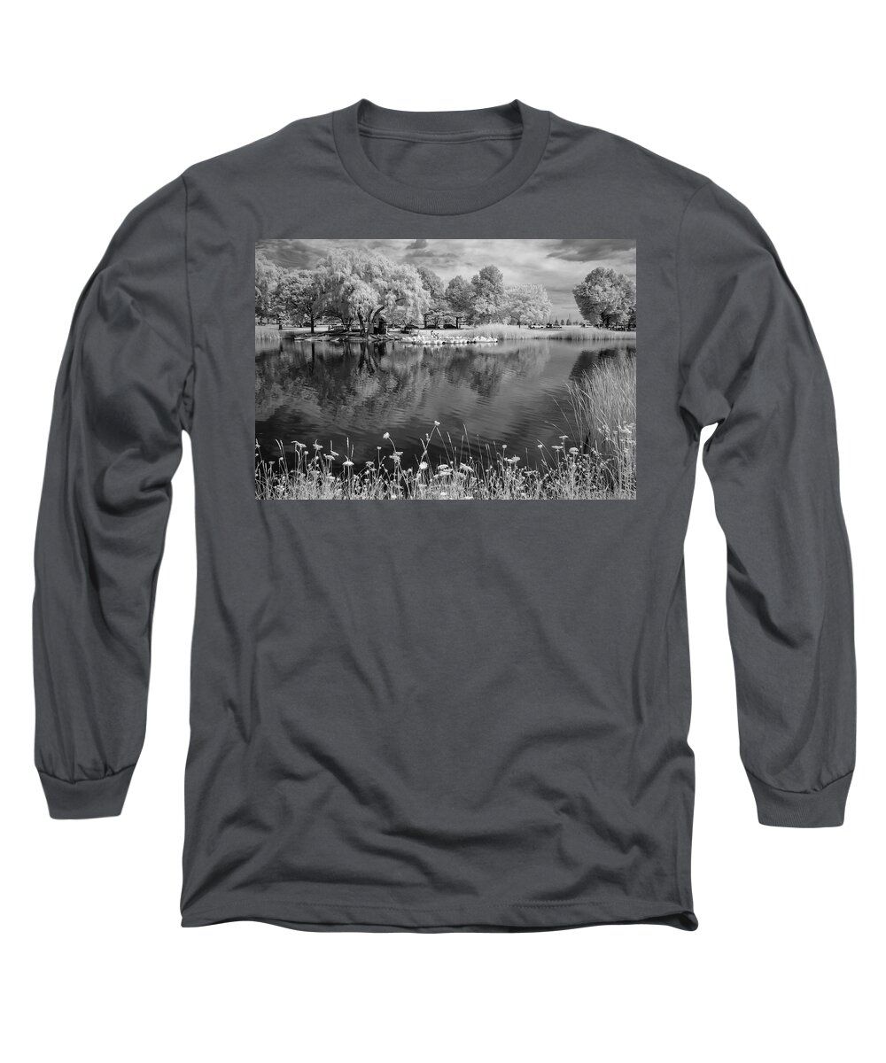 Infrared Long Sleeve T-Shirt featuring the photograph The Lagoon #1 by John Roach