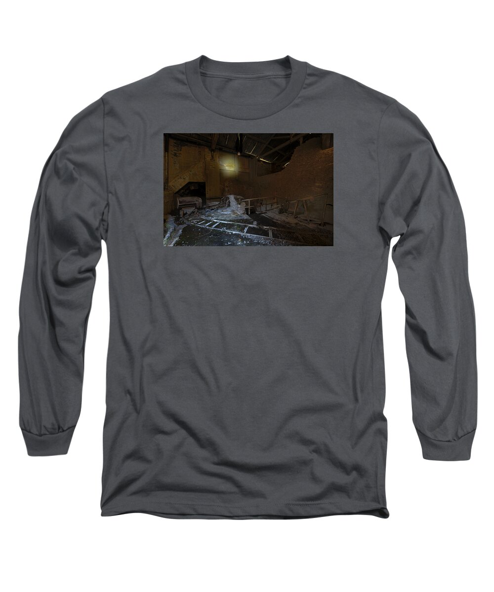 Abandoned Quarry Long Sleeve T-Shirt featuring the photograph The Lamp Of The Abandoned Furnace Quarry by Enrico Pelos