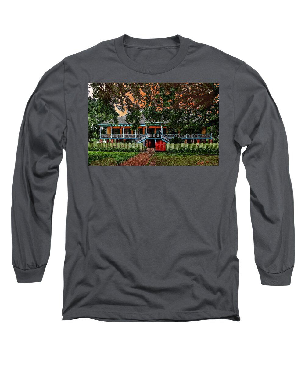 The Laura Plantation Long Sleeve T-Shirt featuring the digital art The Laura Plantation by J Griff Griffin