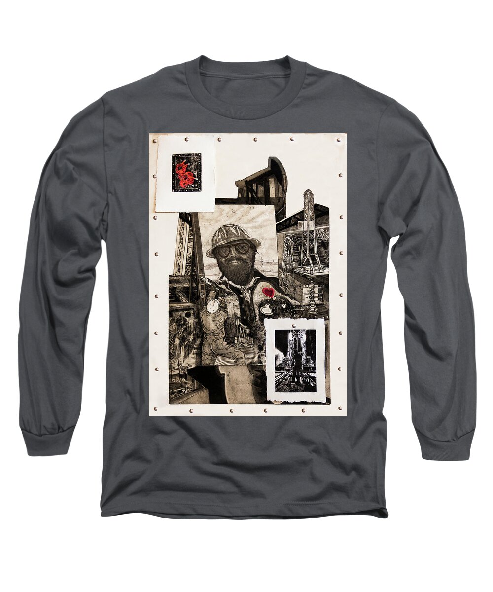 Art Long Sleeve T-Shirt featuring the drawing The Legend of Riggo Maddix by Michael Gross