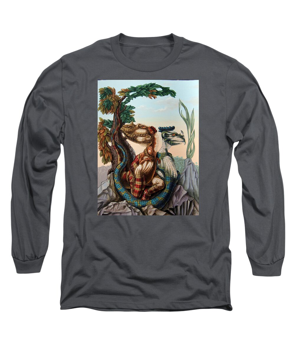 Lost World Long Sleeve T-Shirt featuring the painting The Lost World by Sir Arthur Conan Doyle by Victor Molev